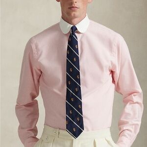 Polo by Ralph Lauren Custom Fit Pink Dress Shirt with White Contrast Collar